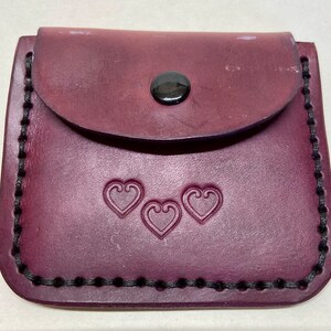 Embossed Leather Coin Purse With Snap, Assorted Colors, Coin Holder - Etsy