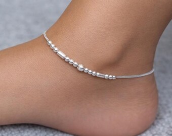 Indian Bridal 925 Sterling Silver Anklet Pair