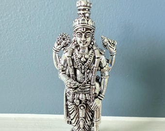 Plata pura 925 con sello antiguo Satyanarayana Swamy Idol / Satyanarayana Pooja / Satyanarayana Idol