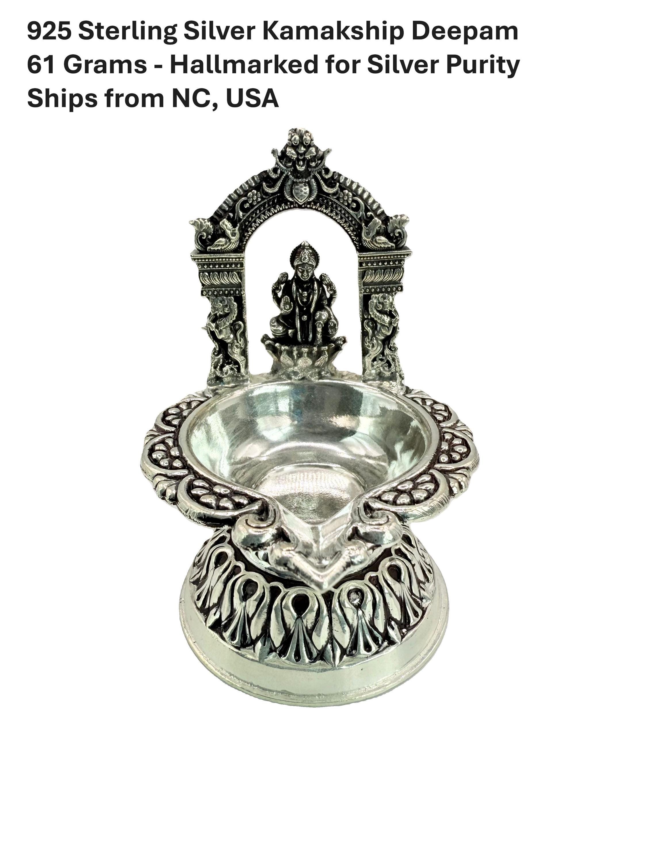 925 Pure Silver Kamakshi Deepam | Gaja Lakshmi Vilakku | Silver