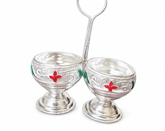 925 Sterling Silver Haldi Kumkum Container | 17-18 Grams | BIS Hallmarked | Traditional Puja Container