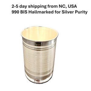 999 Pure Silver Glass – BIS Hallmarked for Purity | silver glass | silver cup | silver water glass | pure silver glass