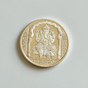 999 Pure Silver Coin | Pure silver ganesh coin | Pure silver laxmi ganesh coin | Indian wedding return gifts