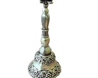 925 Sterling Silver Garud Bell | Hallmarked Puja Ghanti | Hindu Temple Altar Accessory | Ships from USA