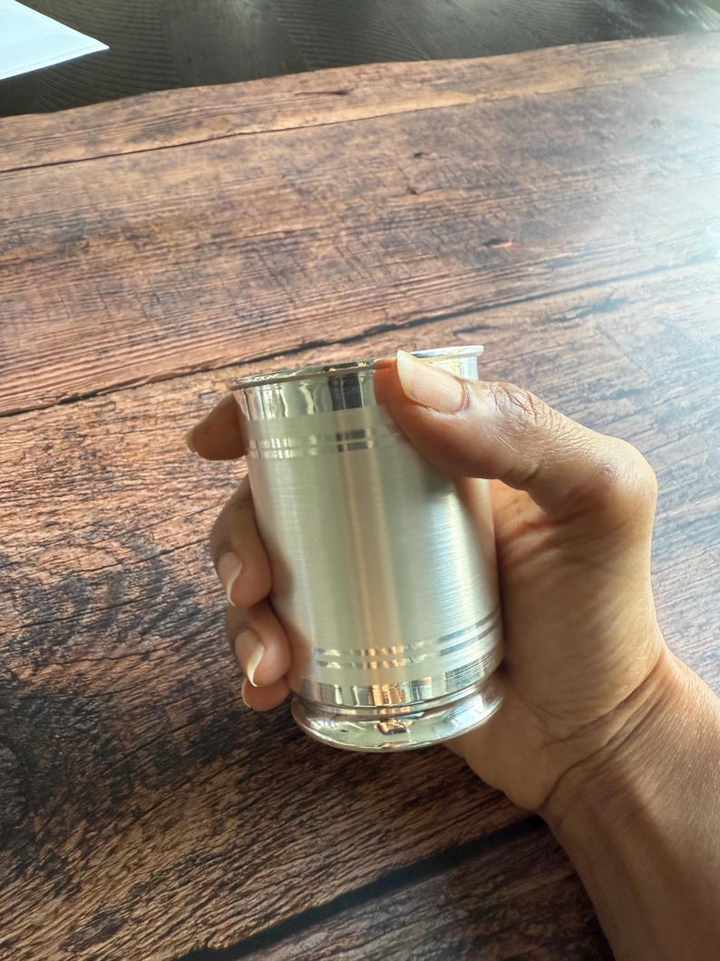 999 Pure Silver Glass – BIS Hallmarked for Purity | silver glass | silver cup | silver water glass | pure silver glass image 8