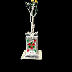 925 Silver Tulsi Mata, Holy Basil Plant, silver return gift, pure silver gift, housewarming gift