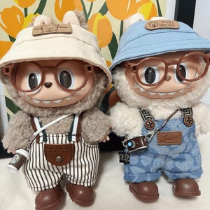 Labubu Striped Overalls Labubu Clothes Gift, Clothes for Labubu Macaron, Cute Labubu Clothes Labubu Outfit, Labubu Fashion Labubu Clothes
