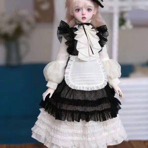 1/4 Bjd Doll Dress Bjd Clothes Outfit, Bjd Doll Maid Uniform, Custom Doll Clothing Bid Outfits, Gift for Girls and Kids