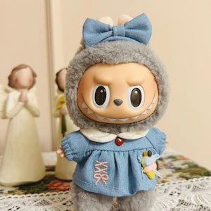 17cm Labubu Dress Labubu Outfit Labubu Macaron Outfit, Labubu Cute Clothes Diy Labubu Clothes, PopMart Labubu Accessory Dimoo Doll Clothes