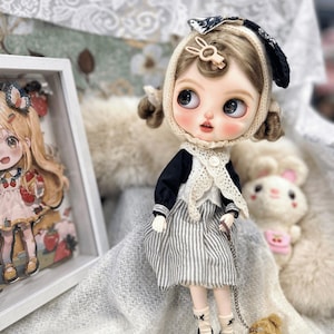 OOAK Custom Blythe &#39;Mona&#39;, OOAK Blythe Custom, Custom Blythe Doll for Adoption, Blythe Custom Doll NBL,Blythe custom ooak, Blythe ooak Doll