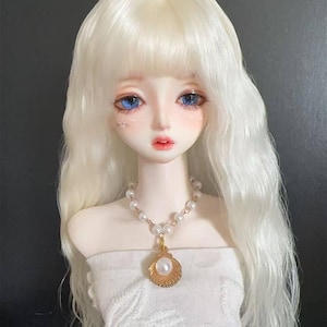 1/4 & 1/6 Bjd Mohair Wig Curly Doll Wig Straight Mohair Wig, Wig for BJD Girl Doll Wig Curly Mohair Wig for Bjd Doll SD Msd Wig Bjd Wig 6-7&quot;