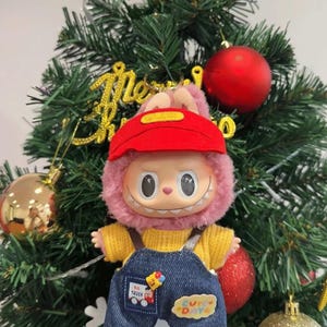 17cm Labubu Clothes Labubu Denim Overalls Labubu Outfit, Labubu Cute Clothes Diy Labubu Clothes, PopMart Labubu Accessory Dimoo Doll Clothes