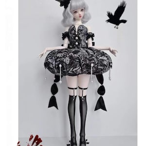 1/3 1/4 BJD Dress Doll Clothes Gothic Dress, Custom Bjd Rococo Dress, MSD MDD Minifee 60cm Bjd Clothes, Clothing for SD10 SDgr 60cm Mdd Girl