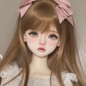 1/3 BJD Head - Karla with Faceup, Resin 1/3 Scale Doll Head &#39;Qianqian Doll&#39;, Smart Bjd Head 60cm Doll Head, Super Dollfie 1/3 Resin BJD Head