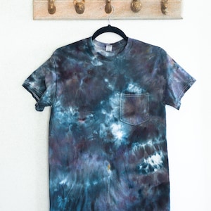 Small hand dyed, Ice dye 100% cotton short sleeved shirt