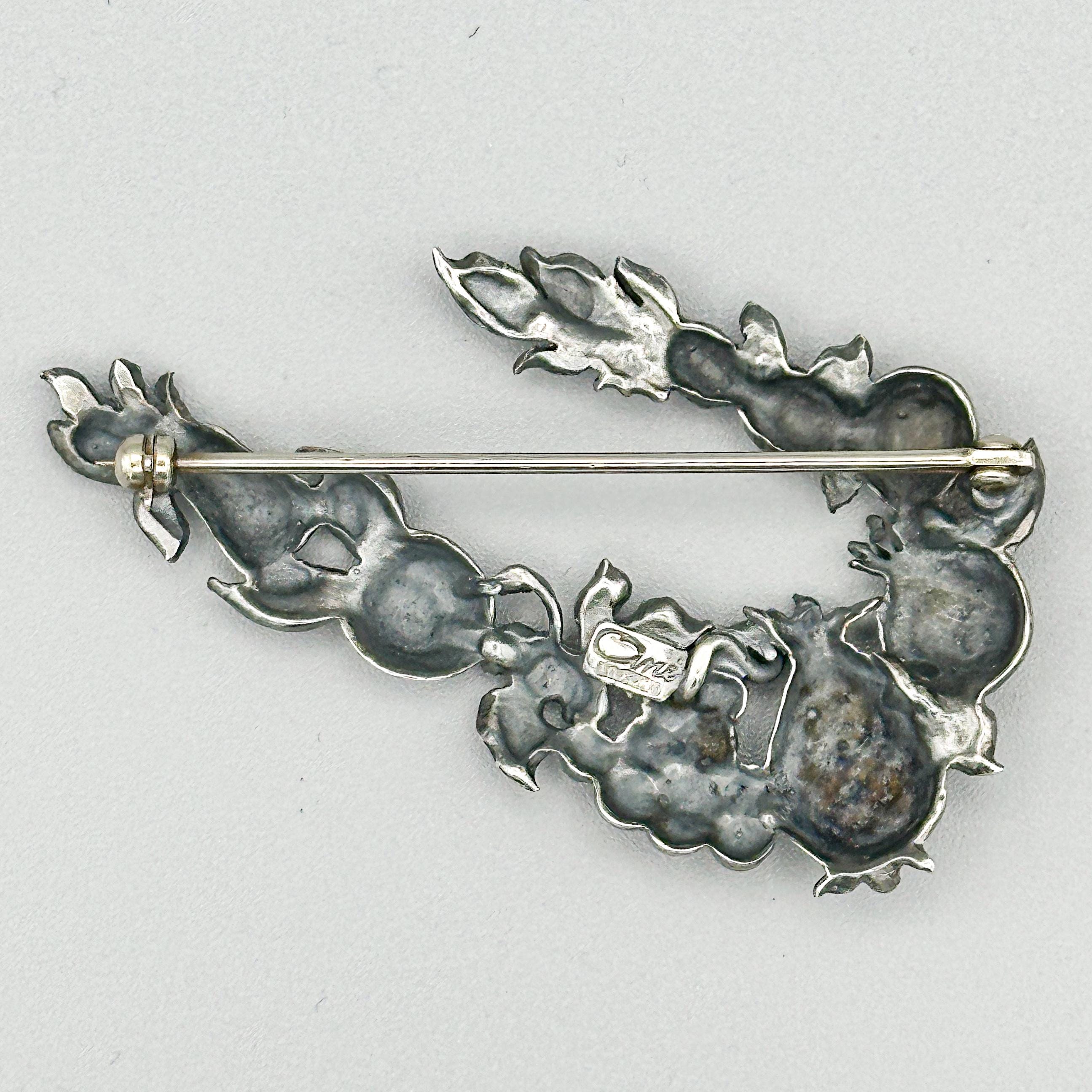 original-guglielmo-cini-sterling-silver-fruit-brooch-pin-925-italian