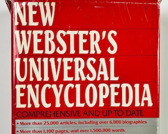 Vintage 1987 New Websters Universal Encyclopedia Classic Home Reference Book Alphabetical World Knowledge Guide