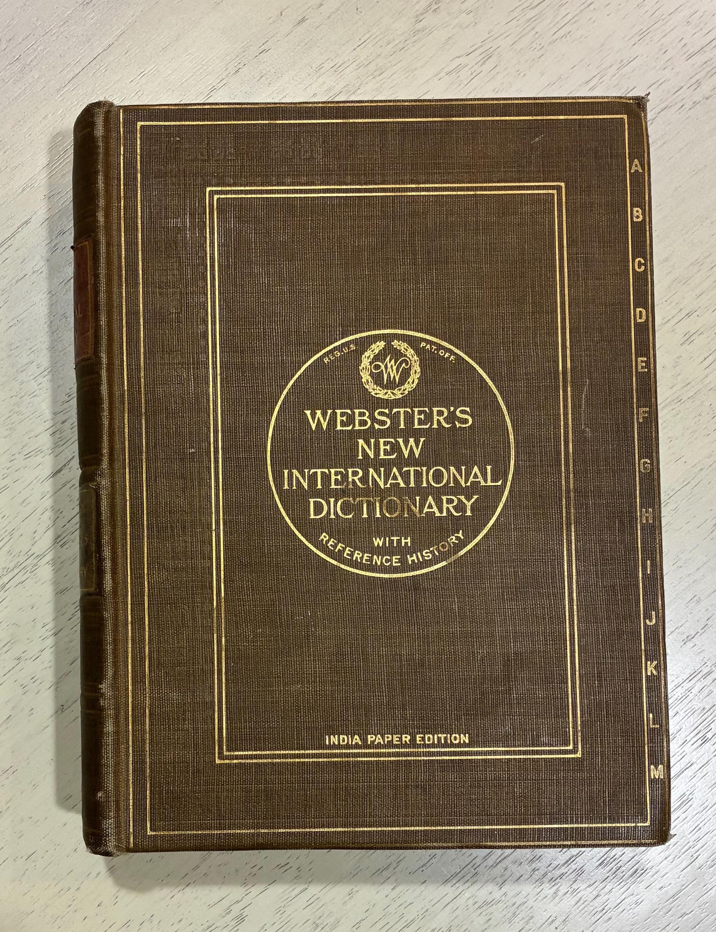 Vintage Webster Dictionary - Etsy