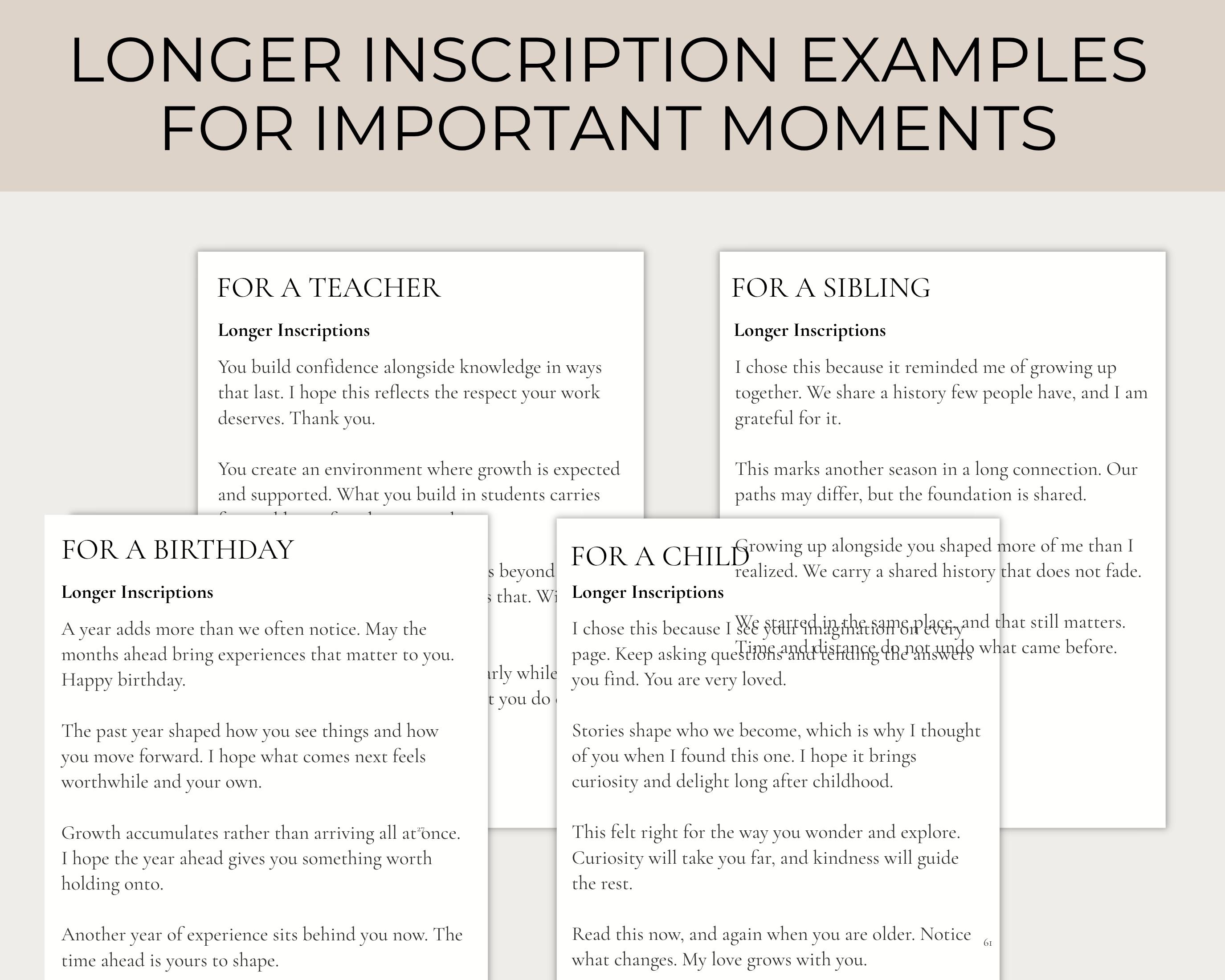Modern Book Inscription Examples What to Write in a Gifted Book 100+ Book Inscription Ideas & Messages ...