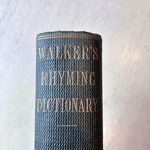 Antique Rhyming Dictionary Vintage Poetry Reference Book Victorian Era English Language Book Late Nineteenth Century Classic Library Decor