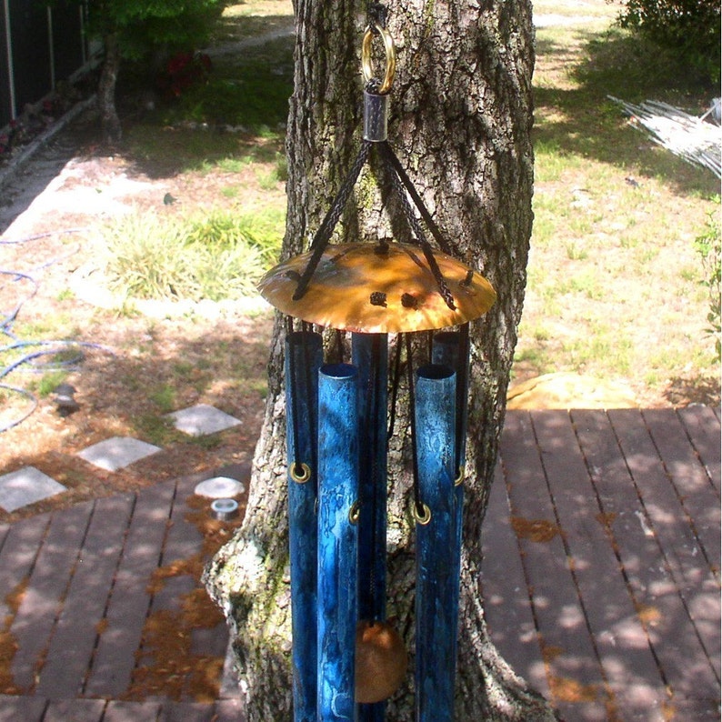 MORNING SONGWind Chime Medium Copper Blue image 3