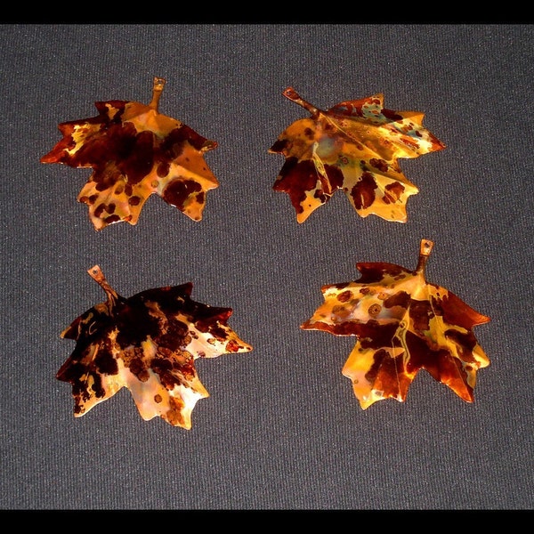 COPPER LEAVES--Set of 4