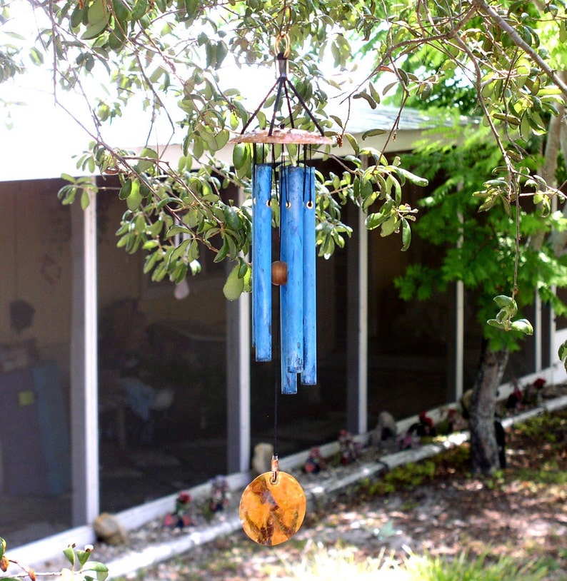 LITTLE SPIRIT Wind Chime Small Copper Blue with copper top image 5