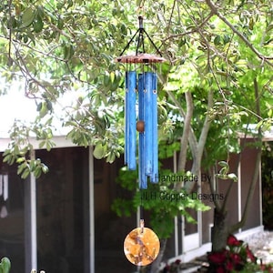 LITTLE SPIRIT Wind Chime Small Copper Blue with copper top image 1