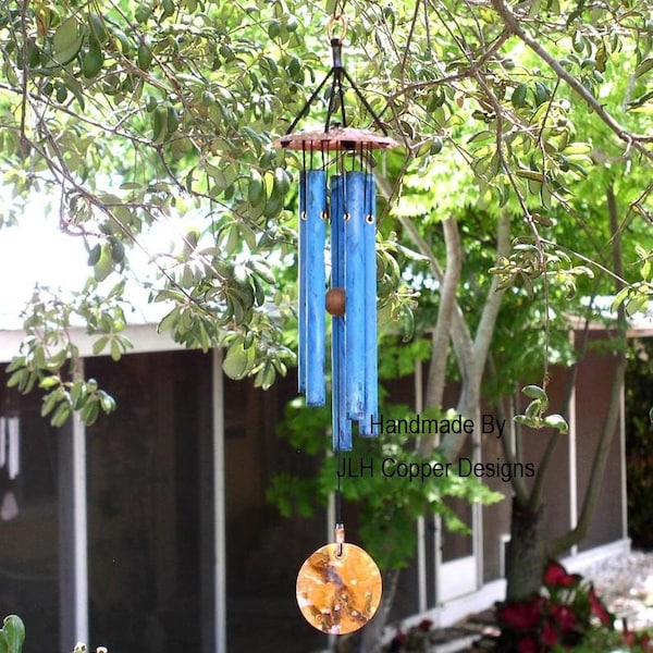 LITTLE SPIRIT Wind Chime Small Copper Blue with copper top