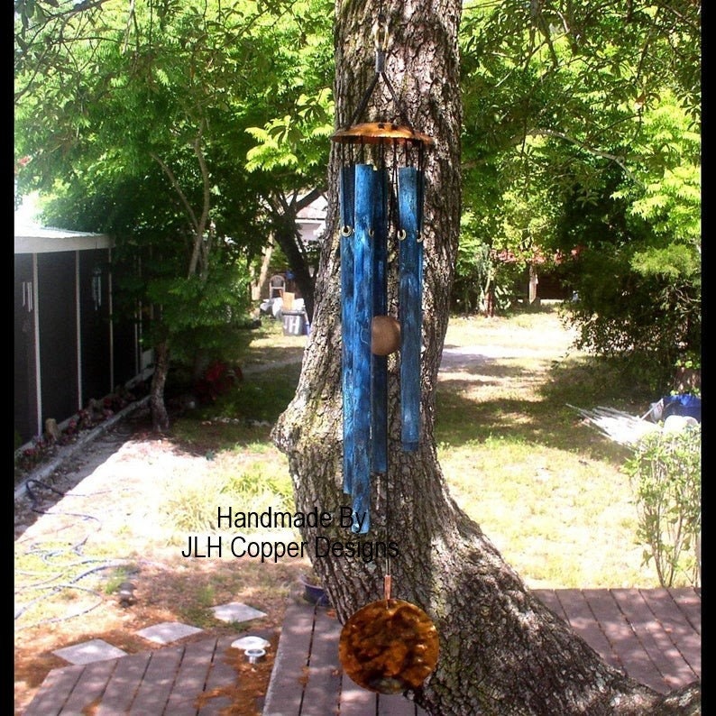 MORNING SONGWind Chime Medium Copper Blue image 1