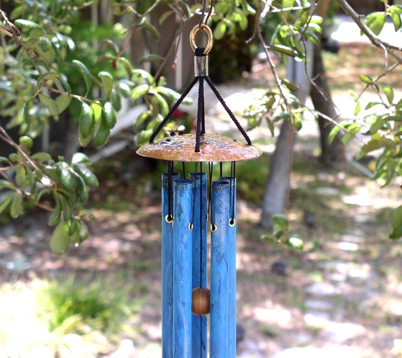 LITTLE SPIRIT Wind Chime Small Copper Blue with copper top image 3