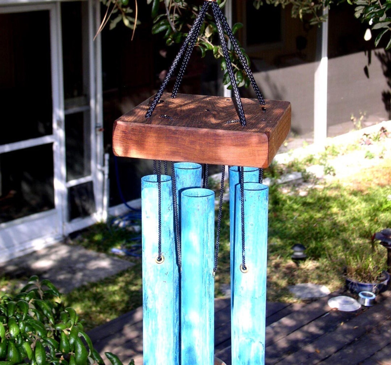 MOUNTAIN Large Copper Wind Chime With Blue Patina Etsy