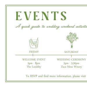 Editable Wedding Events Card | Canva Weekend Timeline Template | Printable – The Worleys