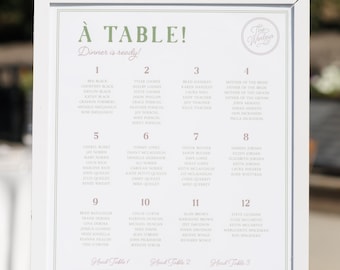 Bearbeitbarer Hochzeits-Sitzplan: Elegante Namenskarten (Canva)