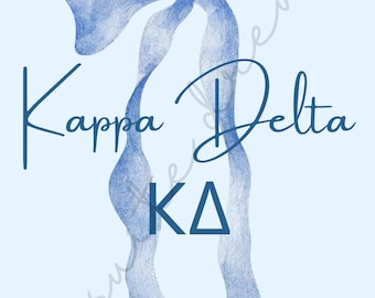 Impresión de la hermandad Kappa Delta: Decoración de dormitorio con lazo azul (impresión artística digital)