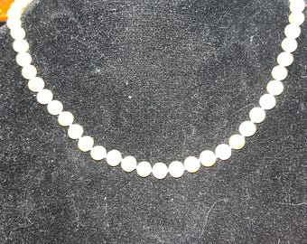 Blush freshwater cultured pearls with sterling silver clasp