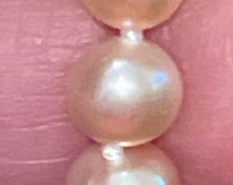 Blush freshwater cultured pearls with sterling silver clasp