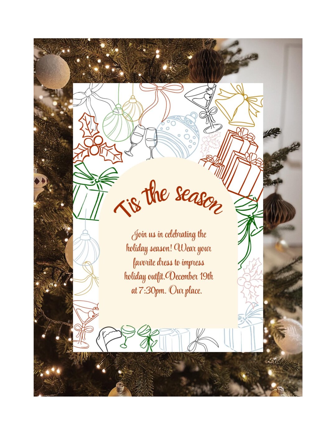 Holiday Party Invitation Etsy