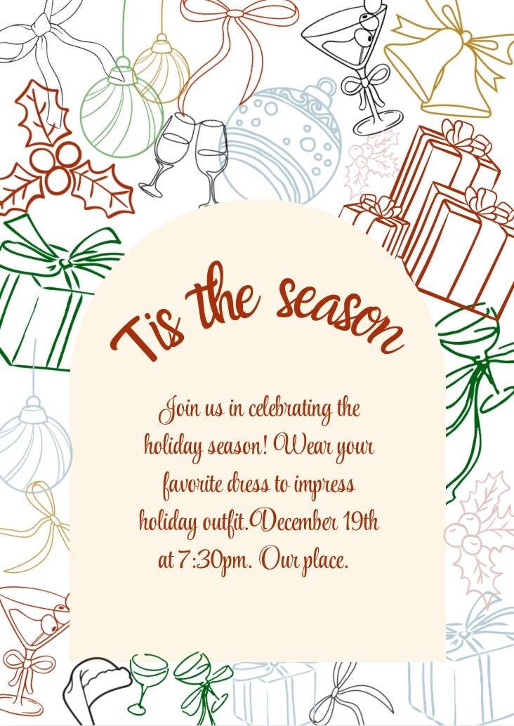 Holiday Party Invitation Etsy