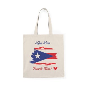 Puerto Rico Tote Bag,  Puertorican Flag, Boricua Pride, Farmers Market Bag, Reusable Grocery Bag, Beach Tote, Birthday Gifts, Gifts for Her