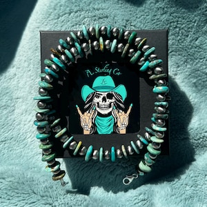 The Linde Collection, 6mm Sterling Silver Navajo Pearls With Genuine Turquoise