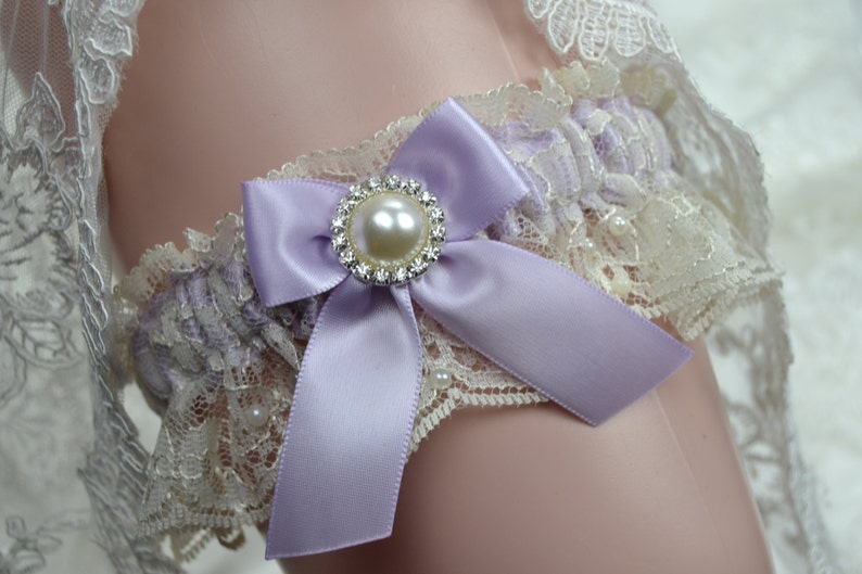 Wedding Toss Garter  Lavender  And Ivory Lace Toss Garter Toss Garter Bridal garter