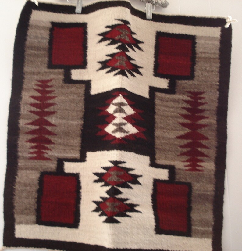 Vintage Native American Navajo Saddle Blanket Storm Pattern Etsy