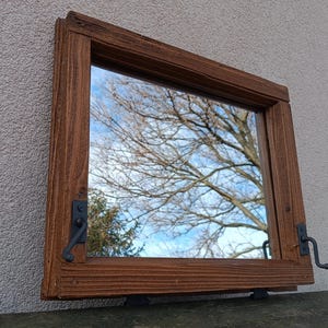 Mirror in a frame of a original vintage window sash completely restored,Wall mirror,Frame with old metal fittings,Rustic Wall MIRROR,