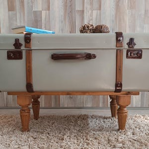 CASSA TAVOLINO IN Legno Massiccio Tavolo Da Salotto Cassapanca Vintage Shabby EUR 235,75 - IT - Foto 4