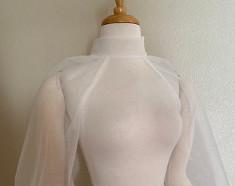 Wedding gown sleeves - detachable sleeves - mock neck and sleeves - removable sleeves - mock neck bolero - bolero sleeves - bridal separates