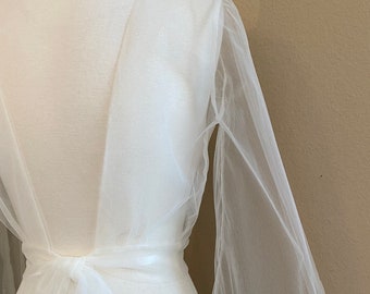 Wedding dress topper - wedding gown topper - bridal coverup - tulle topper - bridal separates - bridal gown topper