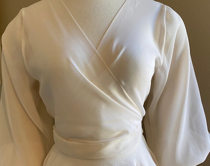 Wedding Dress Topper Bridal Blouse Silk Topper Wrap Topper Bishop ...