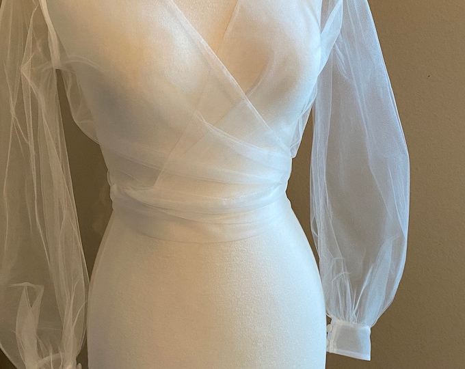 Wedding Dress Topper - Wedding Gown Topper - Tulle Gown Topper - Bishop ...