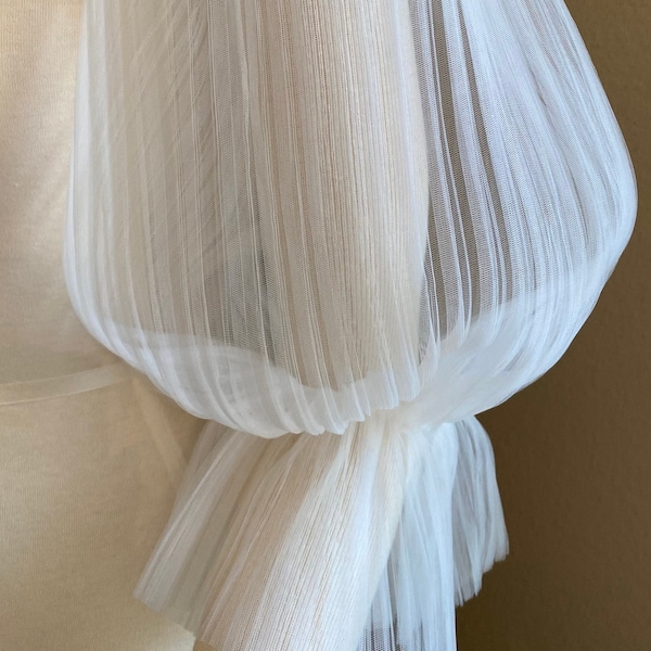 Wedding sleeves - pleated tulle sleeves - detachable sleeves- removable sleeves - bridal sleeves - bridal separates